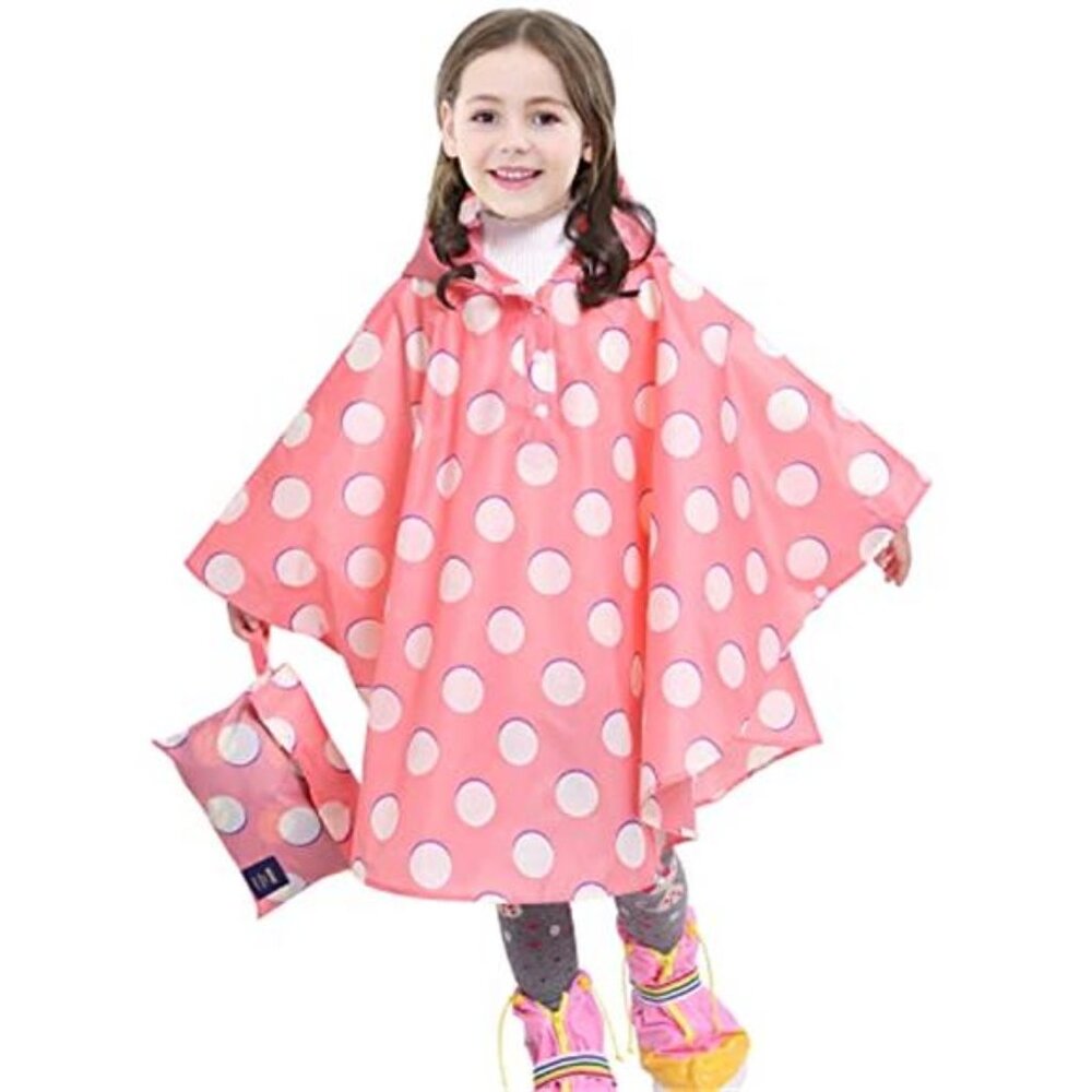 Kids Cartoon Rain Poncho Waterproof Hooded Raincoat Toddler Boys Girls
